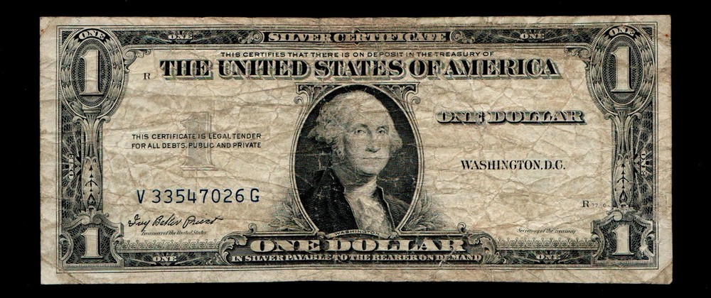 Overprint on Back Error 1935-E Silver Certificate