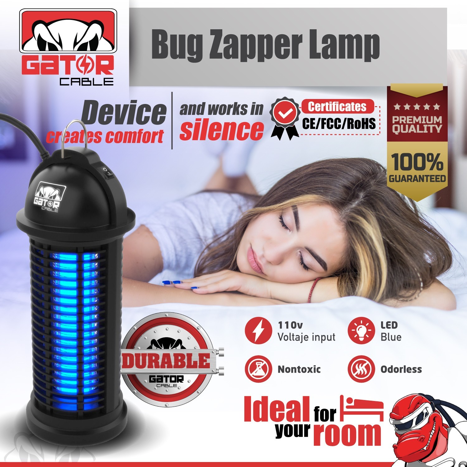 Electric Mosquito Insect Fly Bug Zapper Killer LED Light Trap Pest Control Lamp
