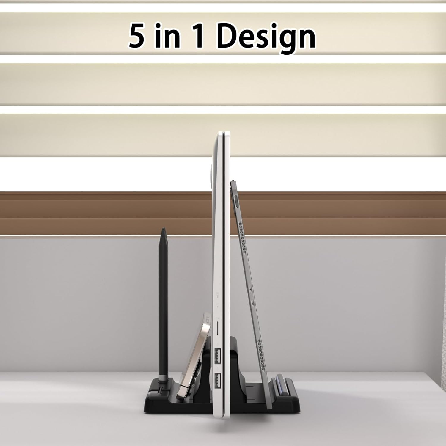 Vertical Laptop Stand Holder - Adjustable ABS Plastic Desktop Management Noteboo