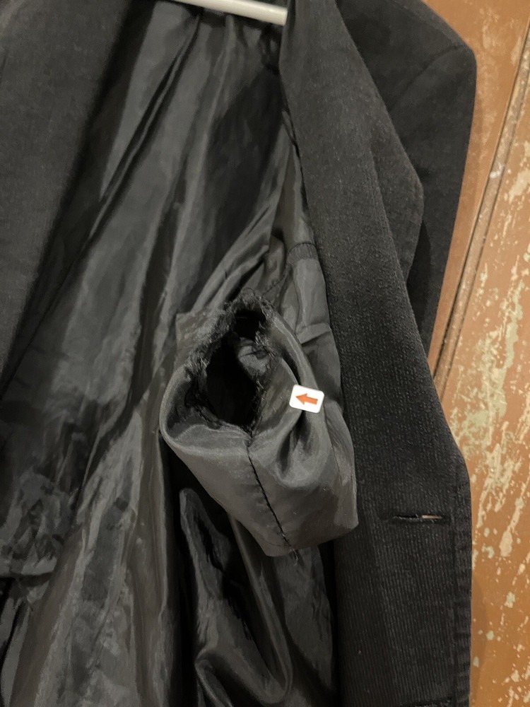 Black Suit Jacket Blazer Men's Shoulder Pads Lined Pockets