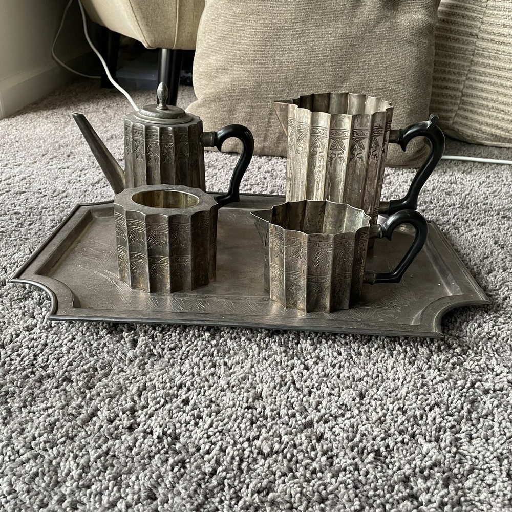 Vintage International Silver Co tray Pitcher Handmade Silver plated