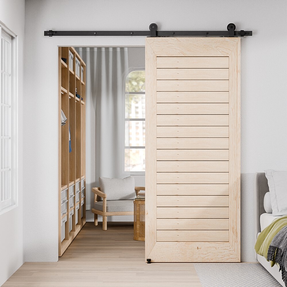 4FT-20FT Sliding Barn Door Hardware Track Single/Double Door &Adjustable Guide