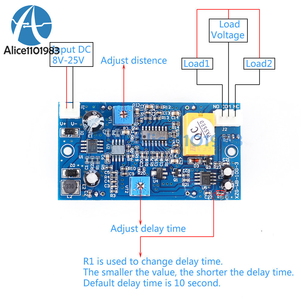 10GHz Microwave Radar Sensor Delay Time Sensing Distance Switch Controller