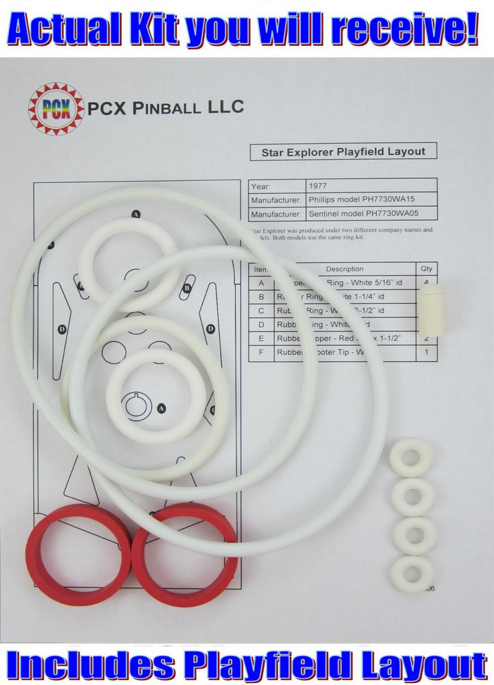 1977 Phillips Star Explorer Pinball Machine Rubber Ring Kit