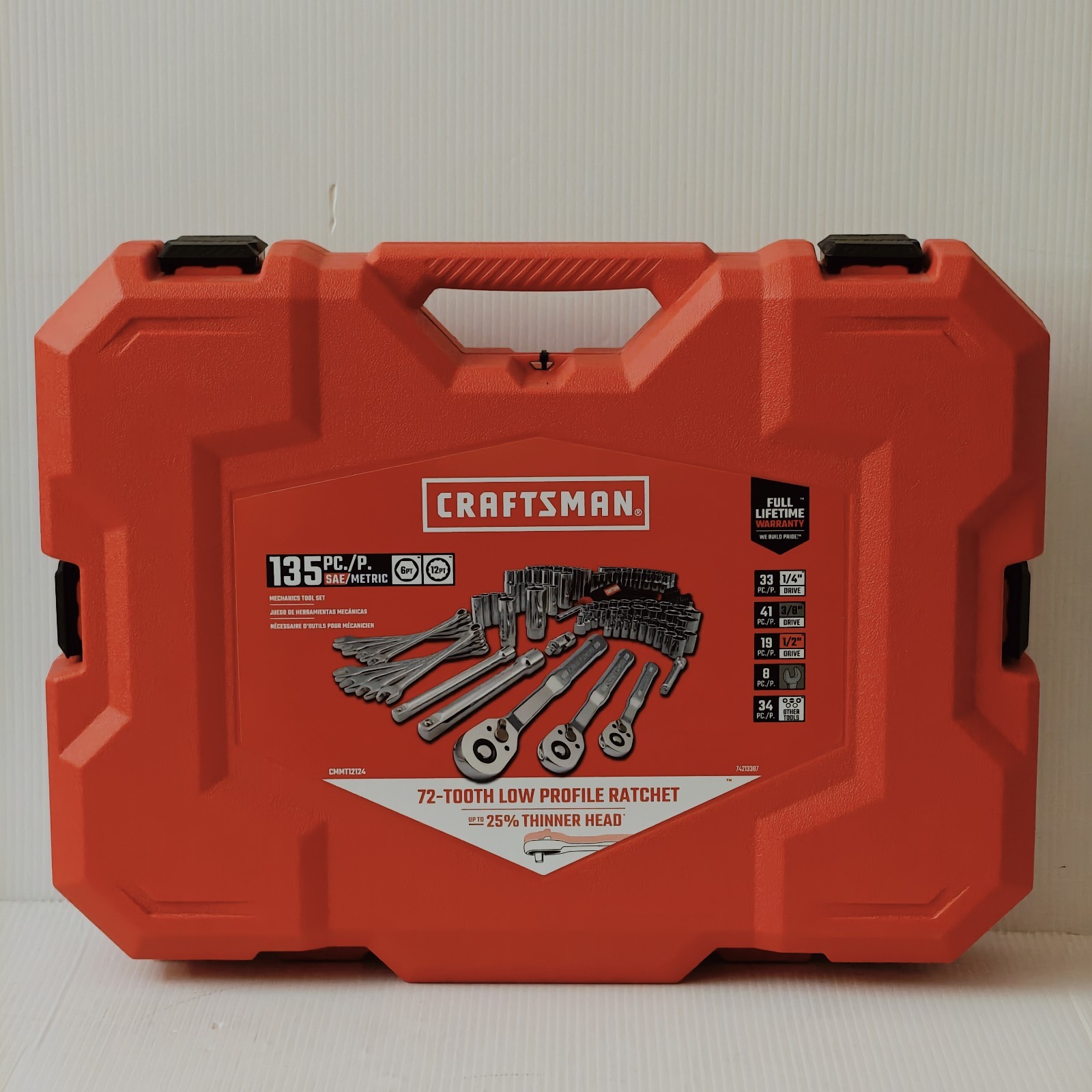 Craftsman 135 Piece Low Profile Mechanics Tool Set With Carry Case
