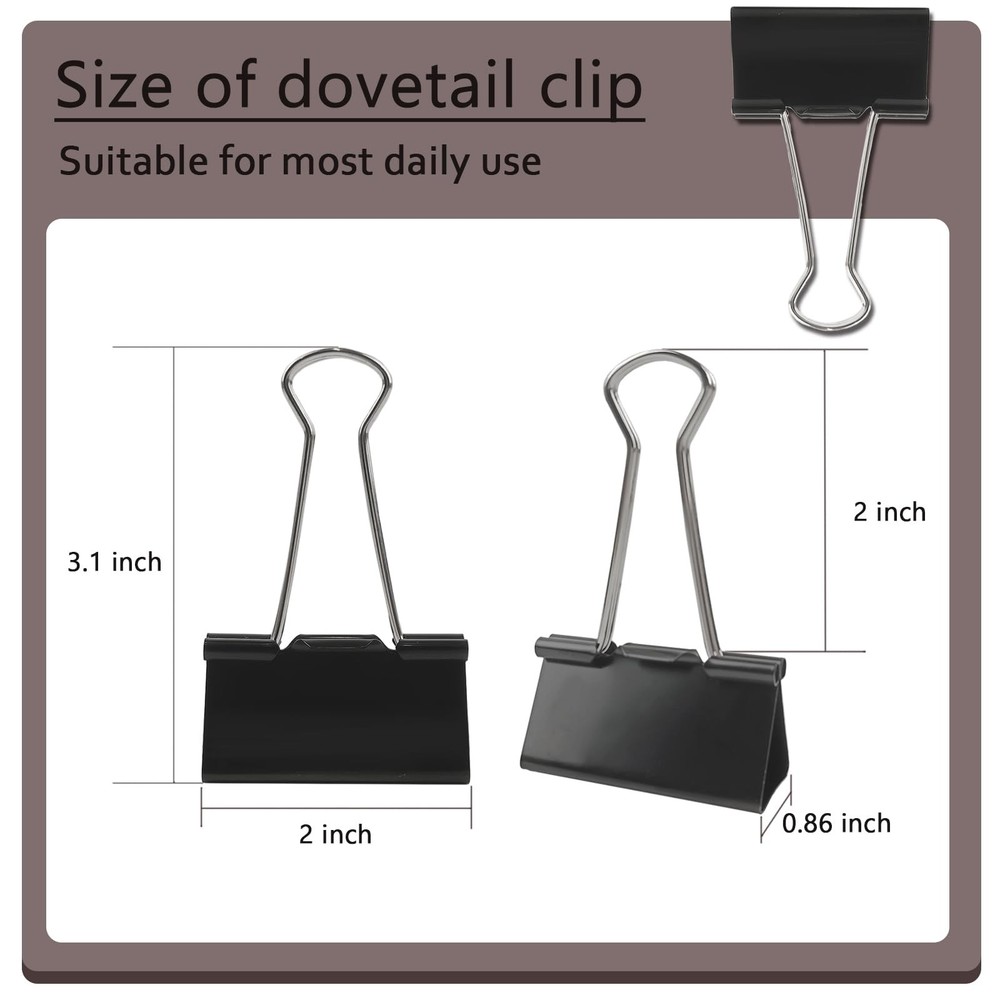 DSTELIN Extra Large Binder Clips, 2-Inch, 15 Pack (51mm Width) -