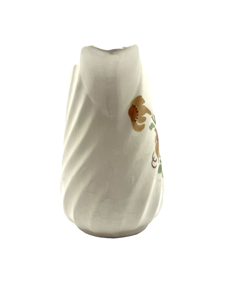 Hand Painted Pottery Floral Design Pitcher 6 1/2"