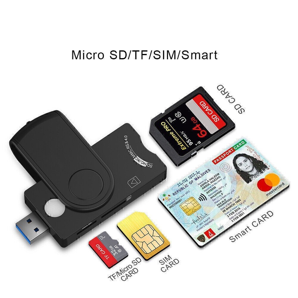 Smart Card Reader micro SD/TF memory ID Bank EMV sim cloner connector adapter