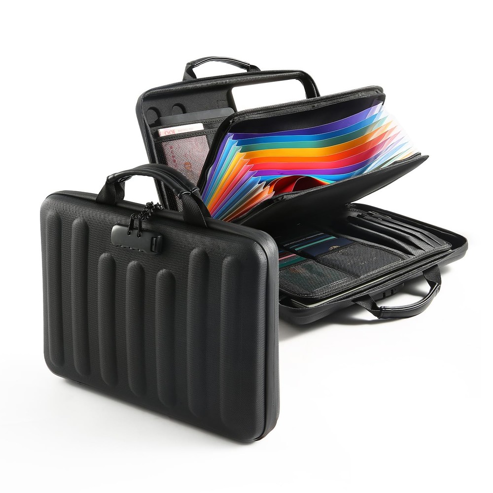 Fireproof Documents with Lock, Hard Case Fireproof File Organizer and 13 Pock...