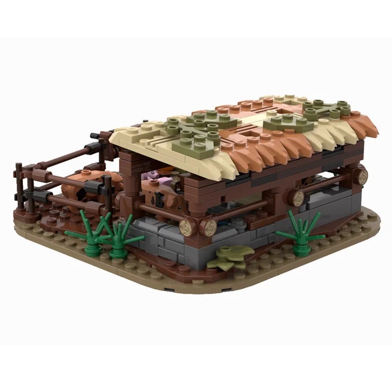 Building Block Pig Farm Set