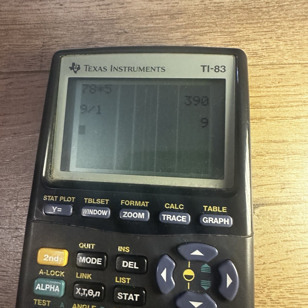 Texas Instruments TI-83 Graphing Calculator With Tested Working Missing Cover