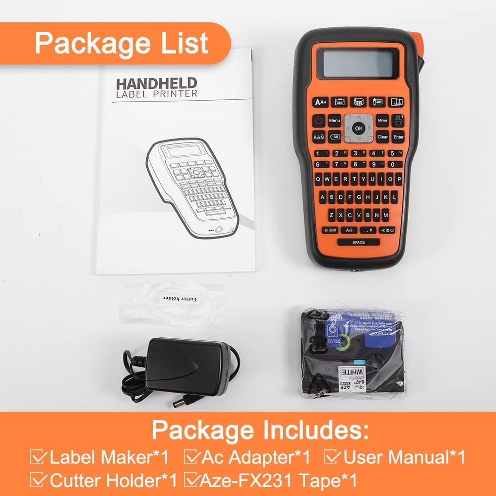 Label Maker Machine E1000 Portable Handheld Labeler Machine P-Touch TZe-231