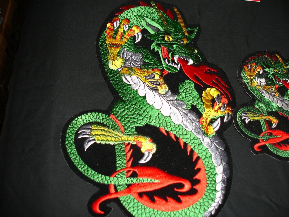 Dragon Patch Green One very large one smaller matching