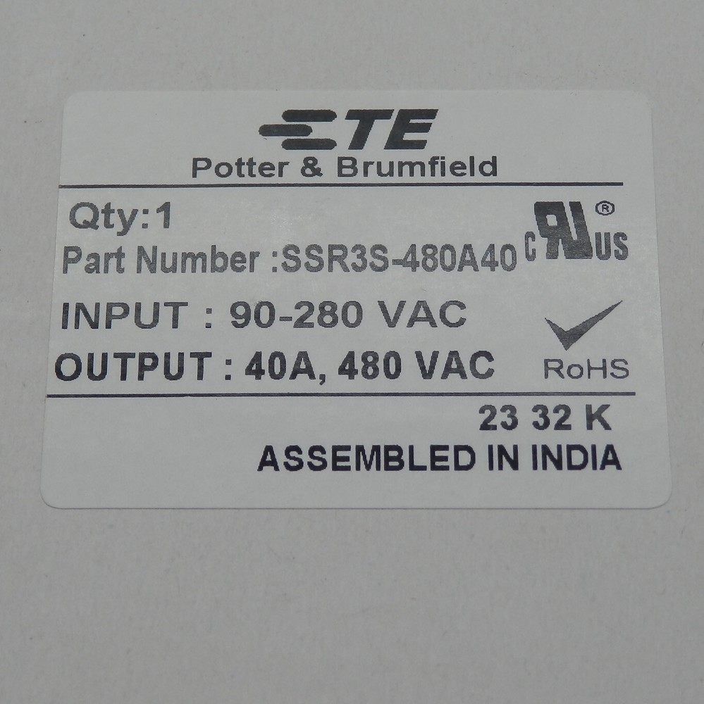 TE Connectivity SPST-NO 40A Solid State Relay SSR3S-480A40