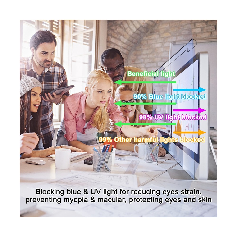 ZYY 27 Inch (DIAGONAL) Computer Blue Light Screen Protector For Eye Strain,An...