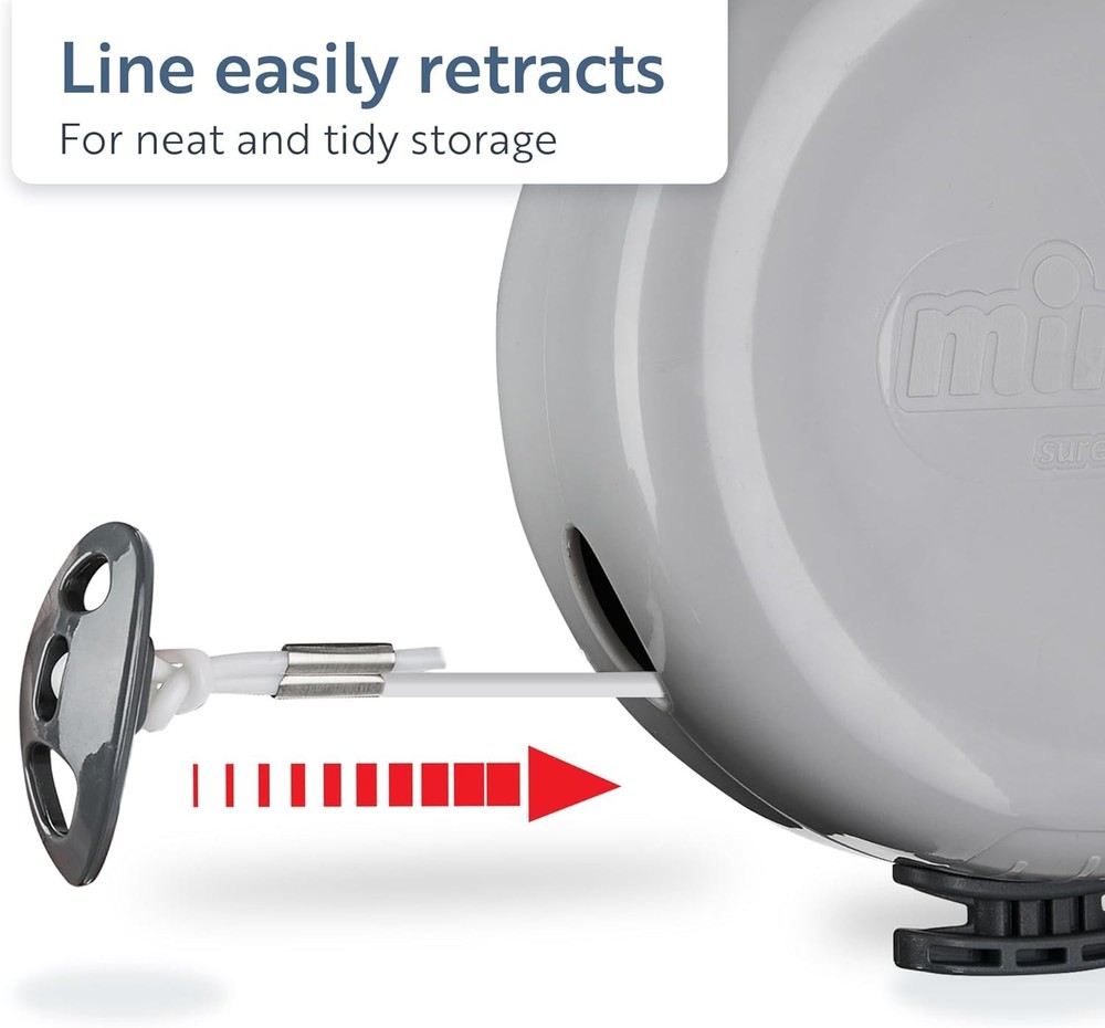Space-Saving 49ft Retractable Clothesline - Heavy-Duty & Weatherproof Design