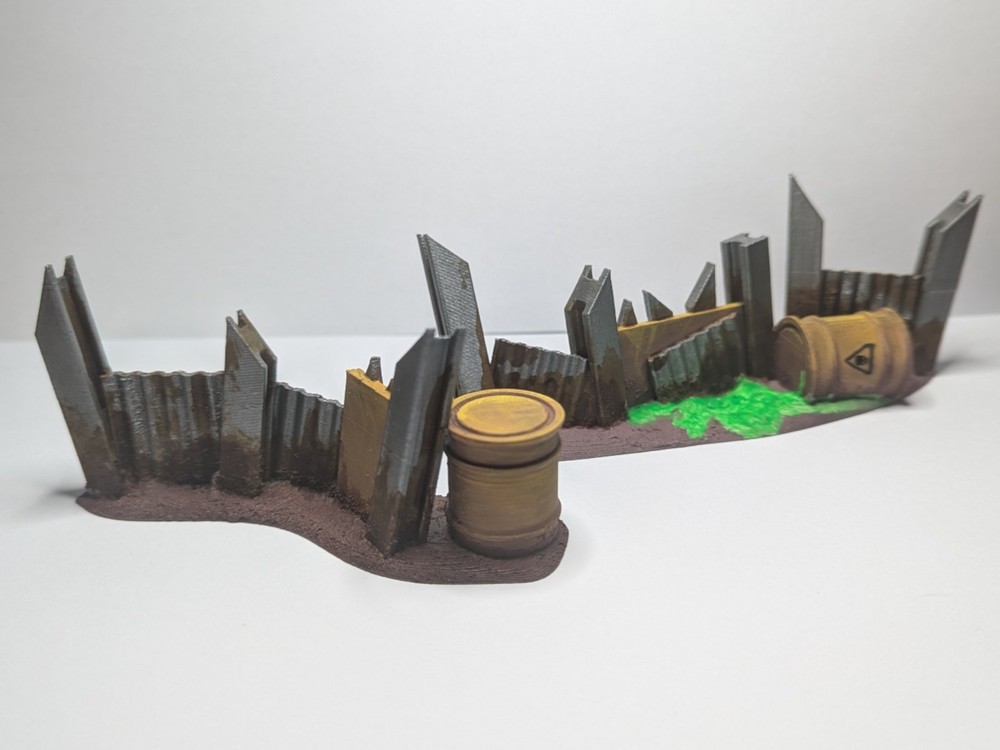 Scrap Barricades Sci-fi Gaming 3d printed ork