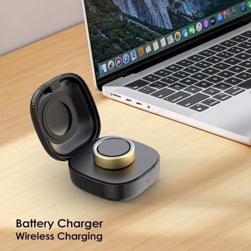 600mAh Wireless Charging Case Compatible with Oura Ring Gen4 Size 7 Black