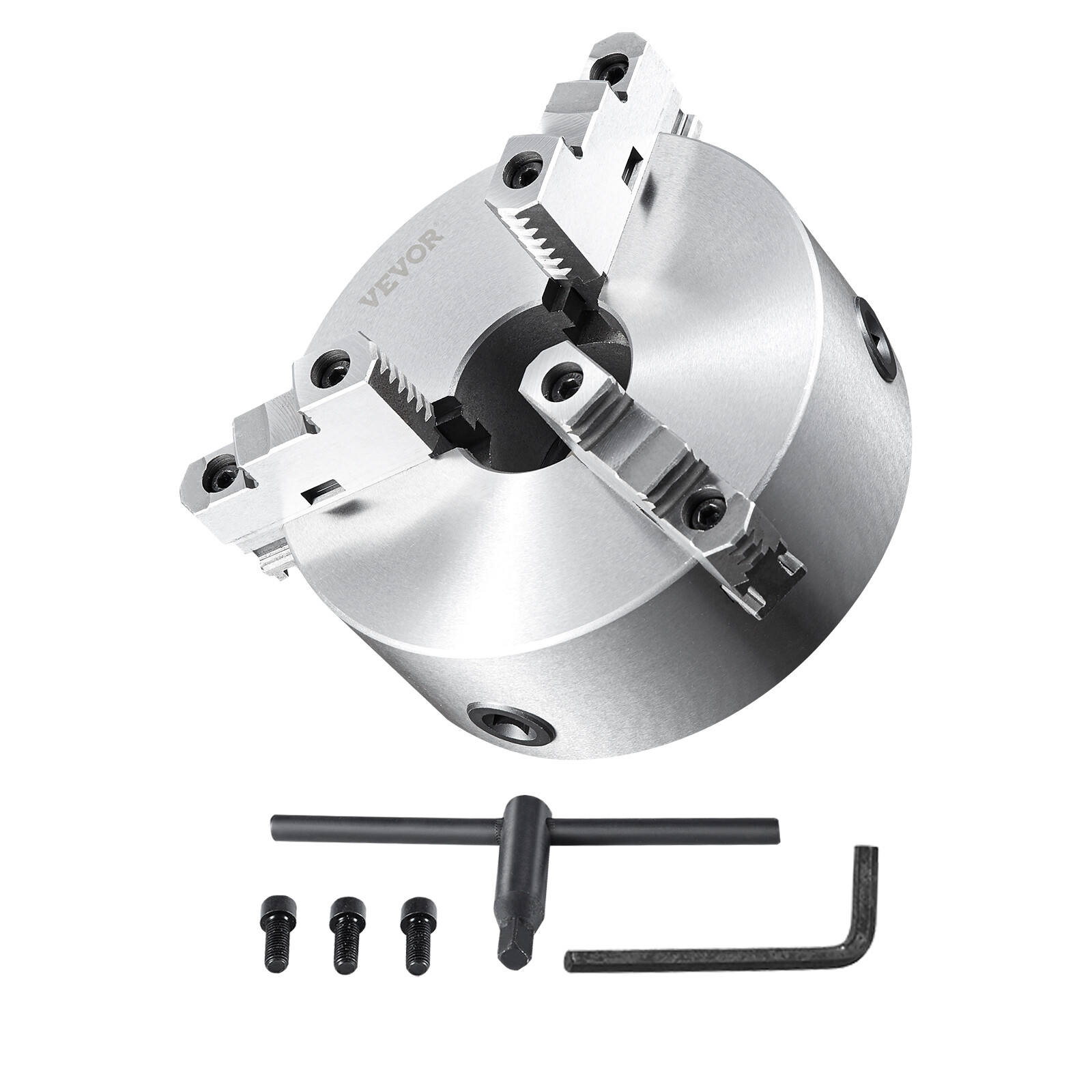 VEVOR 8'' 3-Jaw Lathe Chuck Self-Centering Lathe Chuck for Grinding Drilling
