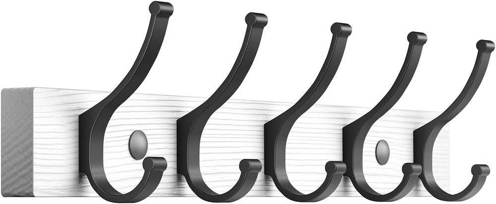 Coat Rack Wall Mount, 16.5 Inches Wood Coat Hooks Wall Mount, Wall Coat Rack wit