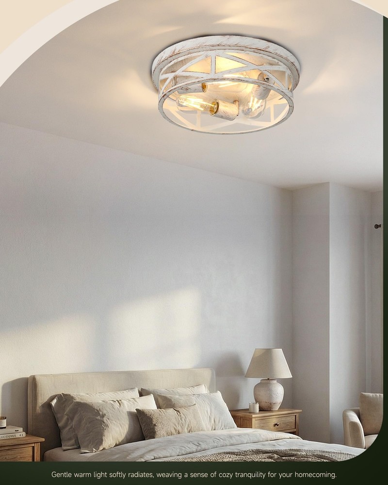 1 Pack Flush Mount Ceiling Light, 3-Light Close to Ceiling Light Fixtures, 13...