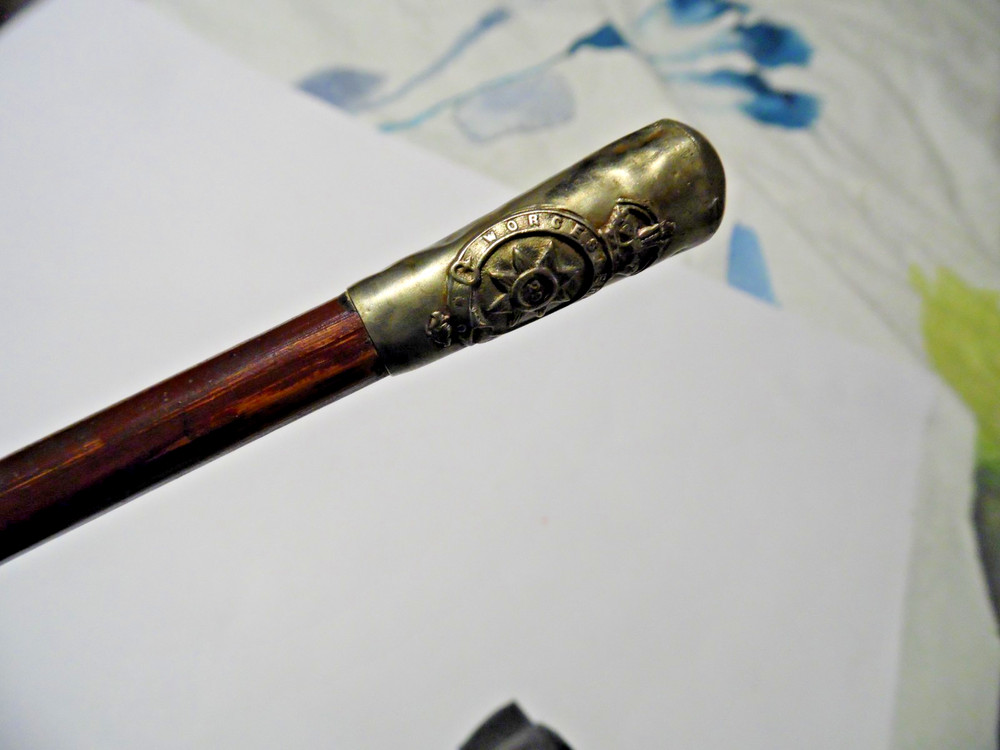 Worcestershire Regiment 29th swagger stick King's crown 70cm long.Military.