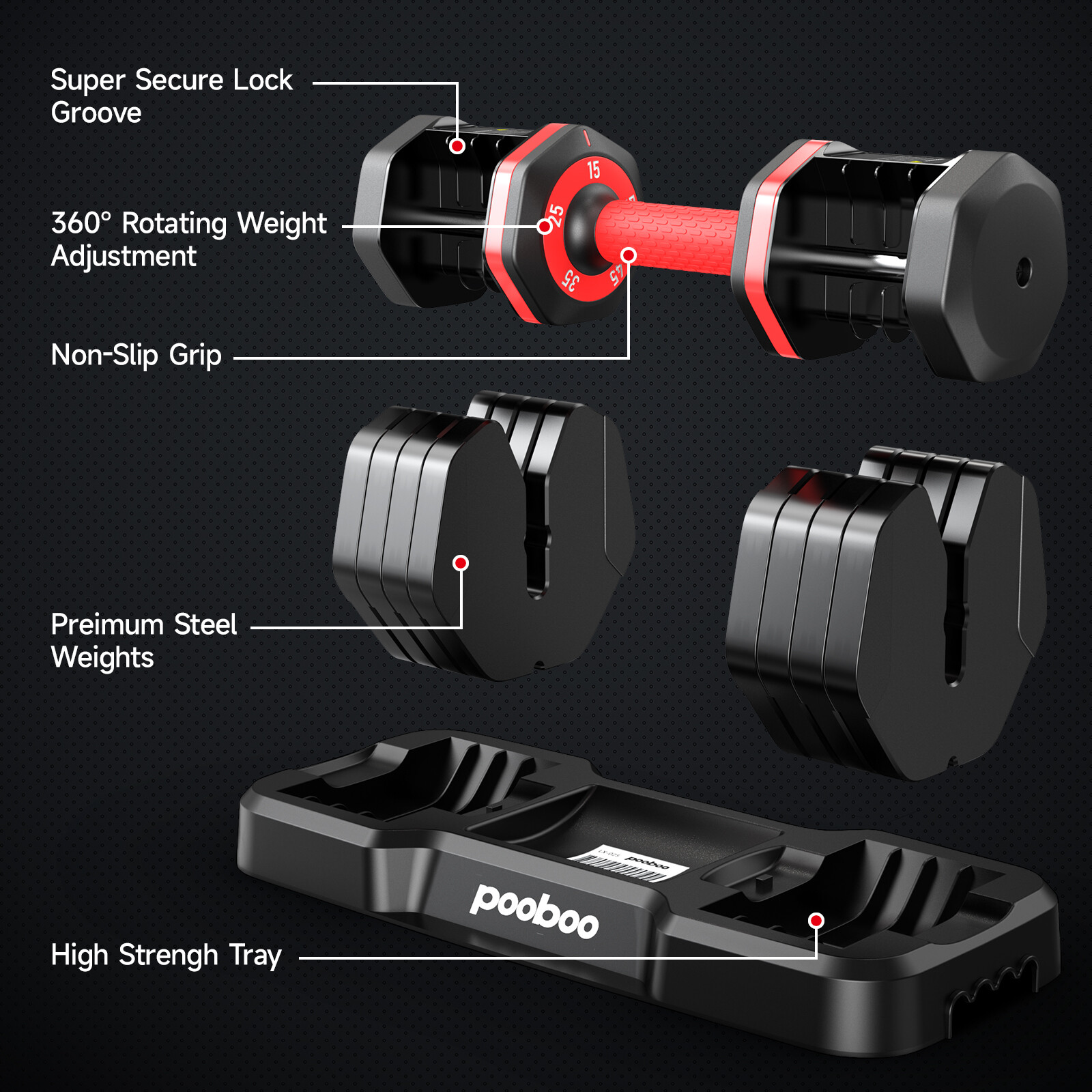 110 Lbs Adjustable Dumbbells Set Weight Dumbbells Set Exercise Equipment Set 2