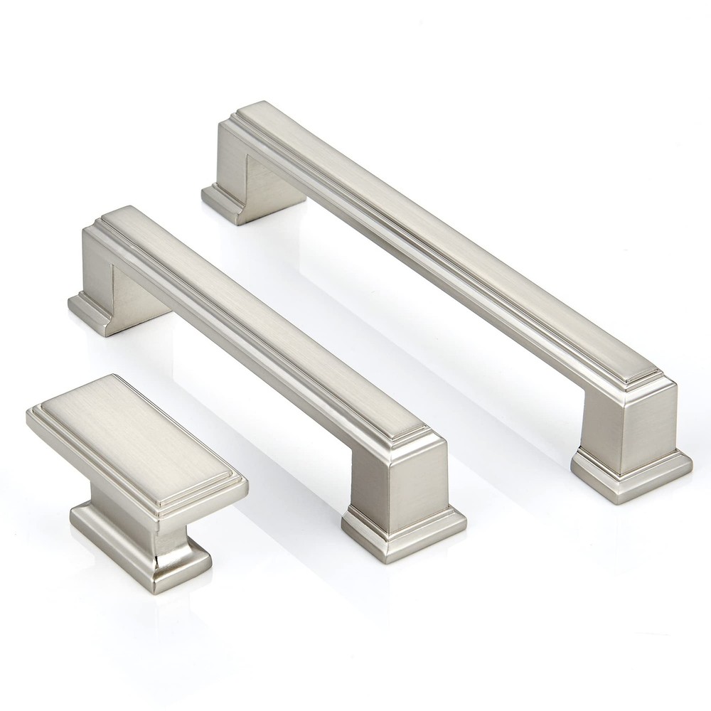 Rectangle Knobs - 10 Pack / 1.8 Inch(45mm), /Brushed Nickel Knobs for Cabinet...