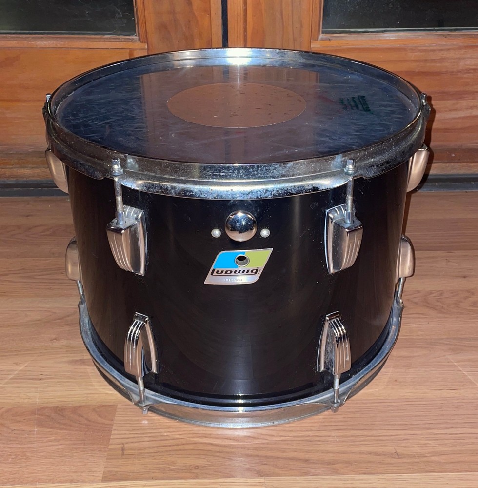 Vintage Ludwig 14" Solid Black Vistalite Tom Drum!