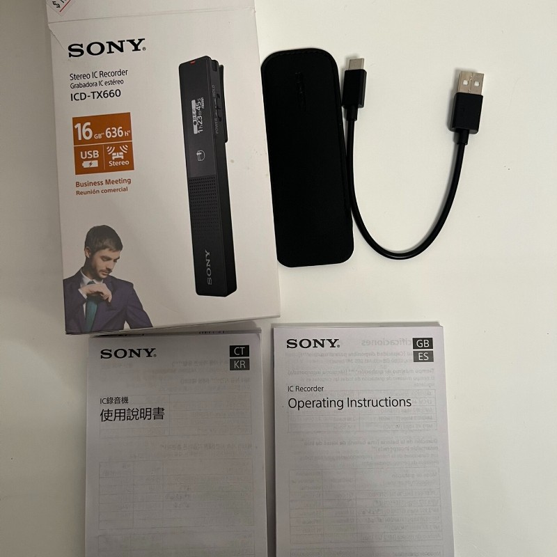 Sony ICD-TX660 Digital Voice Recorder 16GB - Ultra Slim USB Direct Dictation