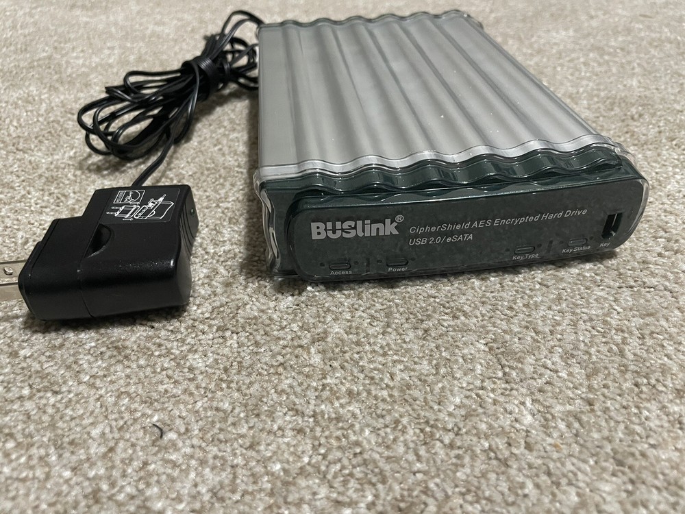 BUSLINK CipherShield AES Encrypted Hard Drive USB 2.0/ eSATA Access UNTESTED