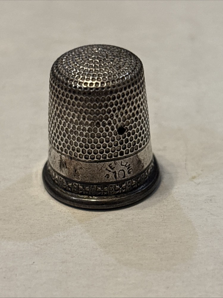 Vintage Simons Bros Sterling Silver Sewing Thimble, size 10