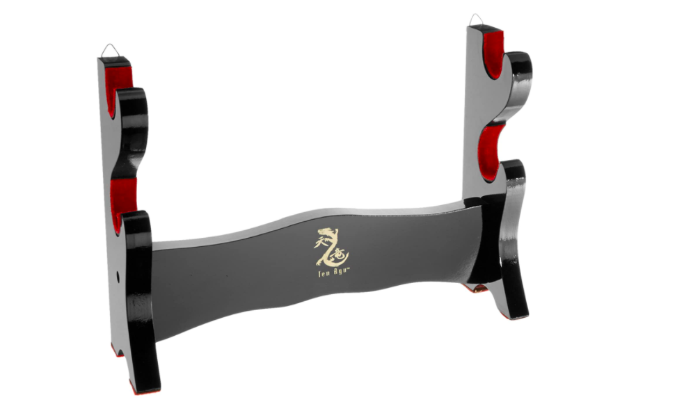 Decorative Two Tier Sword Display Wall Mount Katana Hanger Stand Samurai Classic