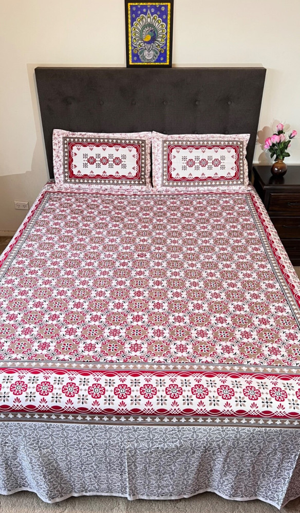 Bedsheet and pillow covers (100% Cotton)