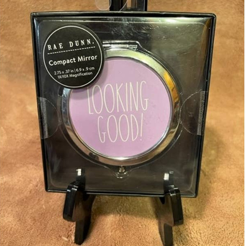 Rae Dunn Beauty Essentials, 'LOOKING GOOD !' Compact Mirror-NIP