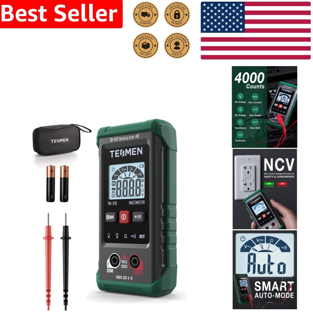 Precision TM-510 Multimeter - Auto-Ranging, Non-Contact Voltage & AC/DC Testing