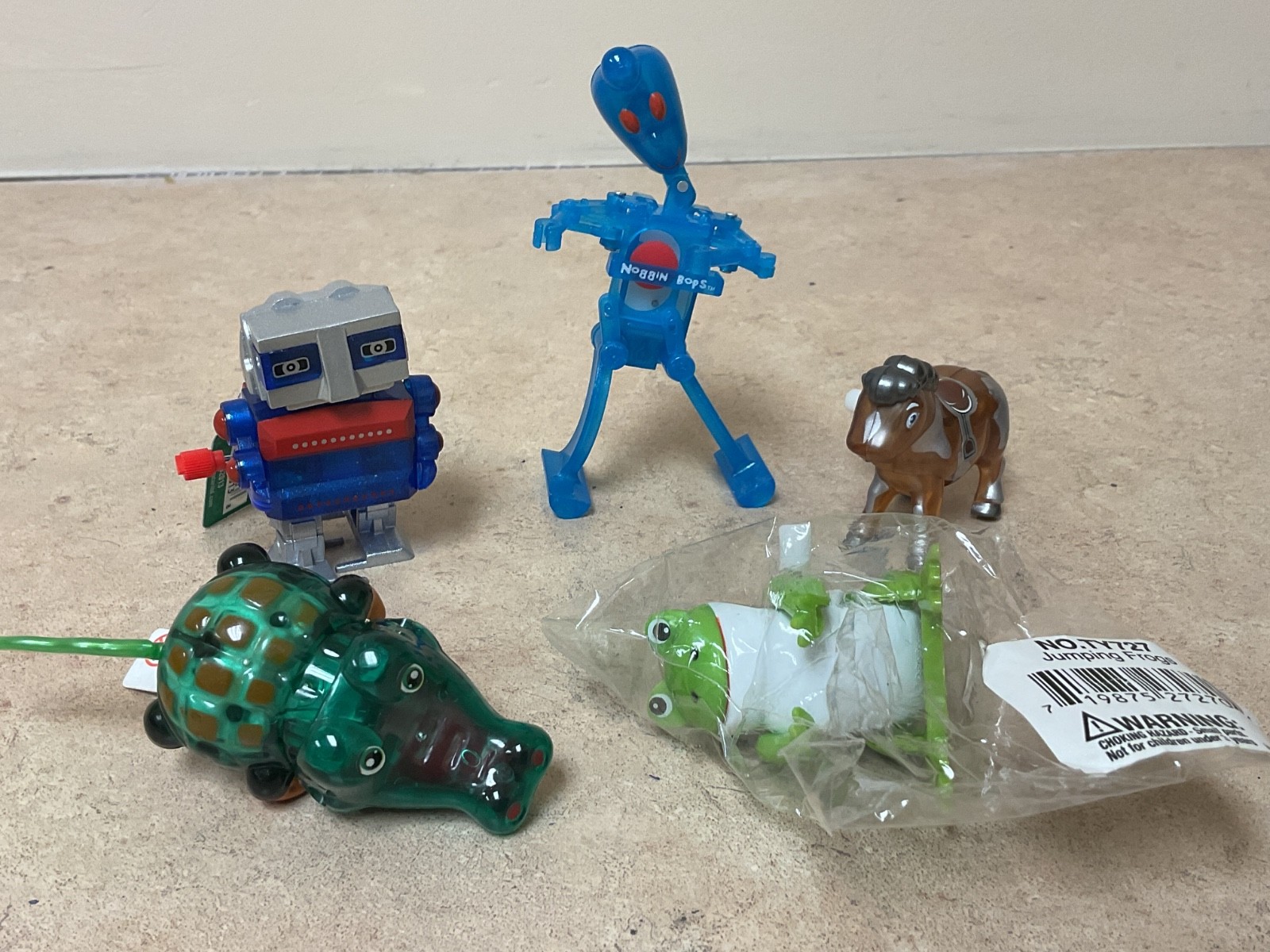 Z Wind Ups Max, horse, robot, alligator, frog crab Windup Toys lot of 6