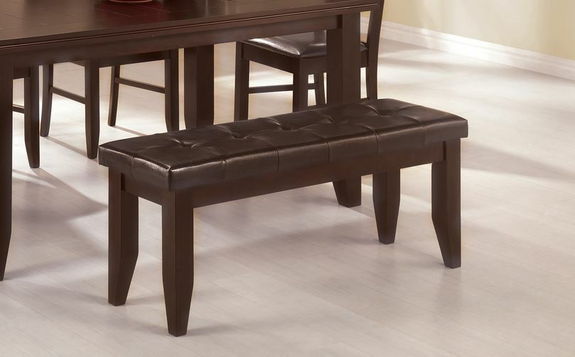 Dalila Tufted Upholstered Dining Bench Cappuccino and Black