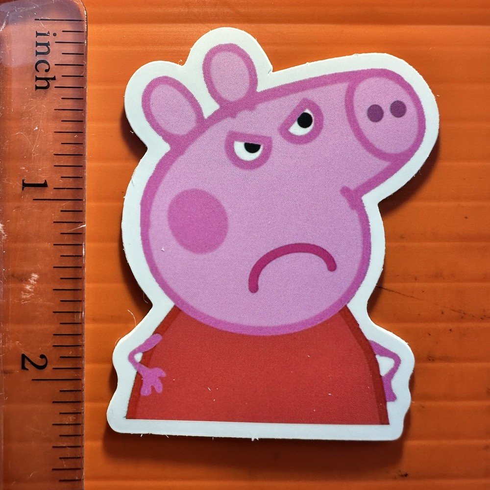 Peppa Pig Grumpy Face Sticker Funny