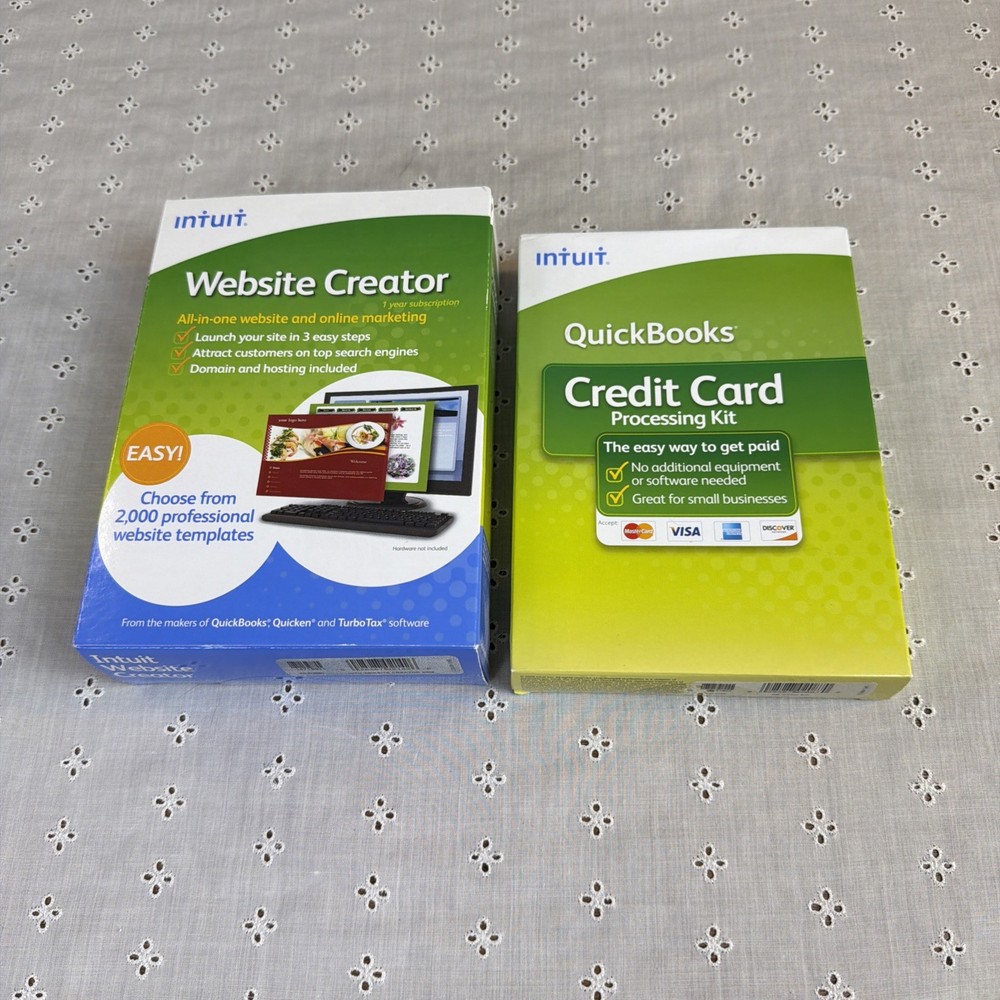Intuit Website Creator & QuickBooks Credit Card Processing Kit 2008 New Sealed