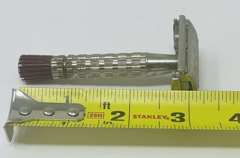1955 Gillette Super Speed Red Tip Safety Razor Date Code A3 Vintage