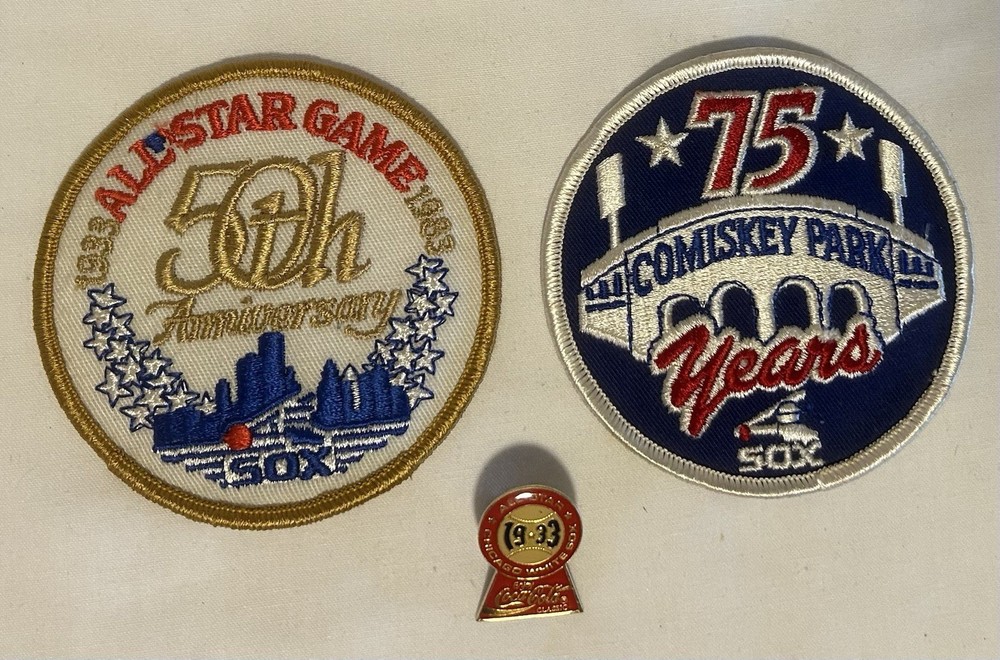 1983 White Sox 50th All Star Game Patch & Pin + 1985 Comiskey Park 75th Patch