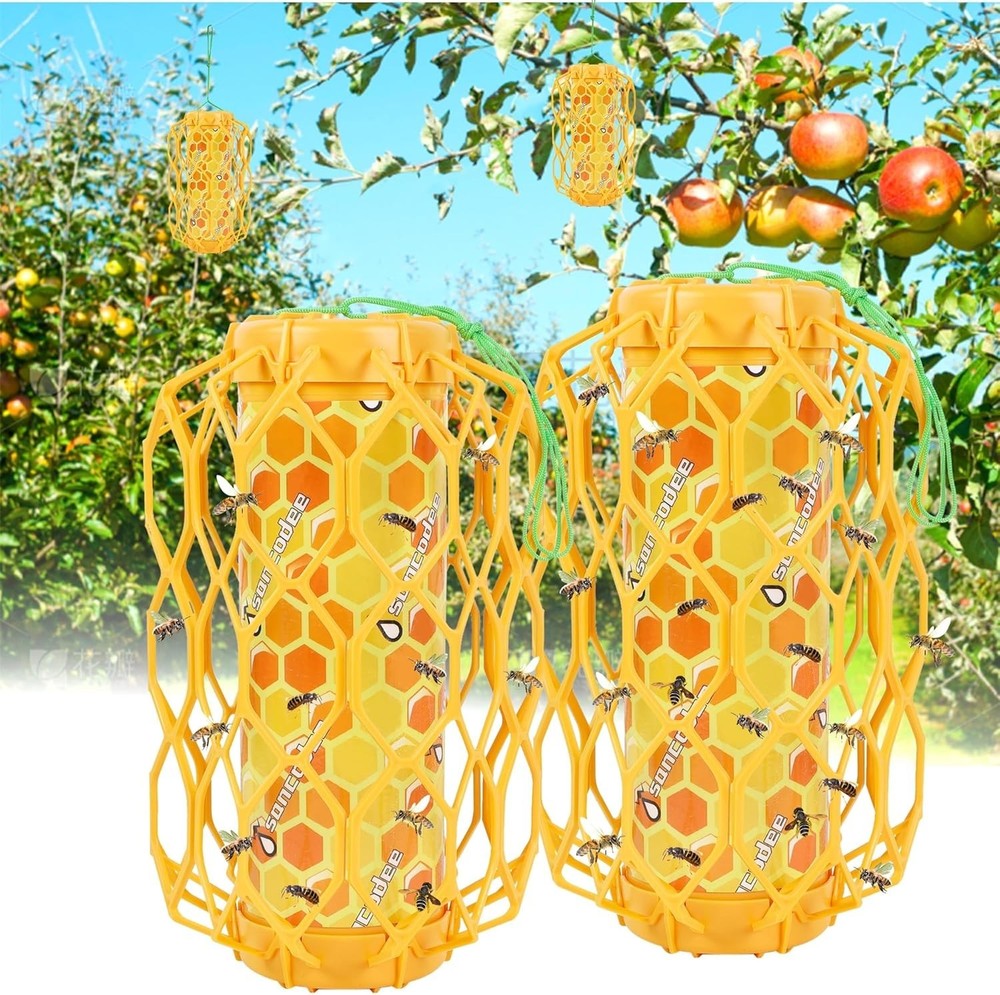 Versatile 2-Pack Outdoor Wasp Trap - Eco-Friendly Insect Attraction Solution