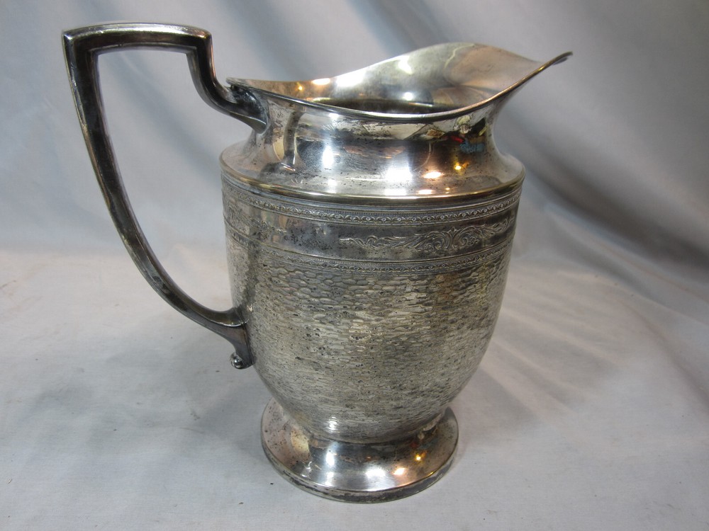 W.M. Mounts Nickle Silver 2 Quart Pitcher