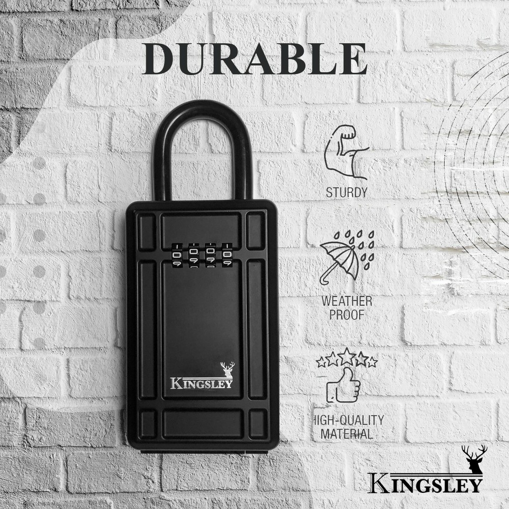 Key Lock Box Large Capacity Key Storage Box Resettable Code Indoor Outdoor KL313