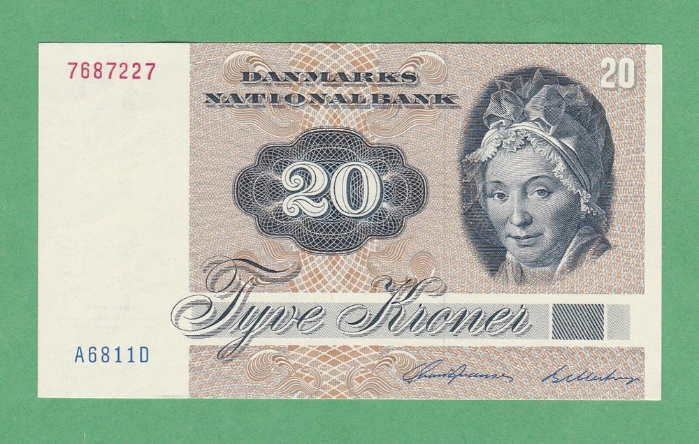 Denmark  20 Kroner Note P-49c   (19)81   UNCIRCULATED