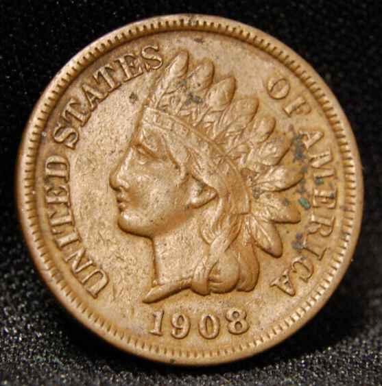 1908S INDIAN HEAD PENNY WITH VF++ DETAILS