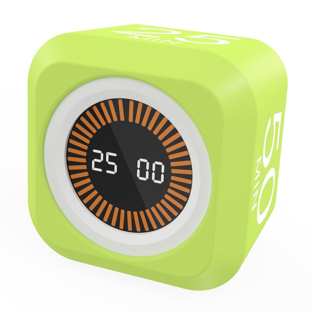 Rechargeable Rotating Pomodoro Timer - Custom Countdown 5/10/25/50 Min, ADHD Stu