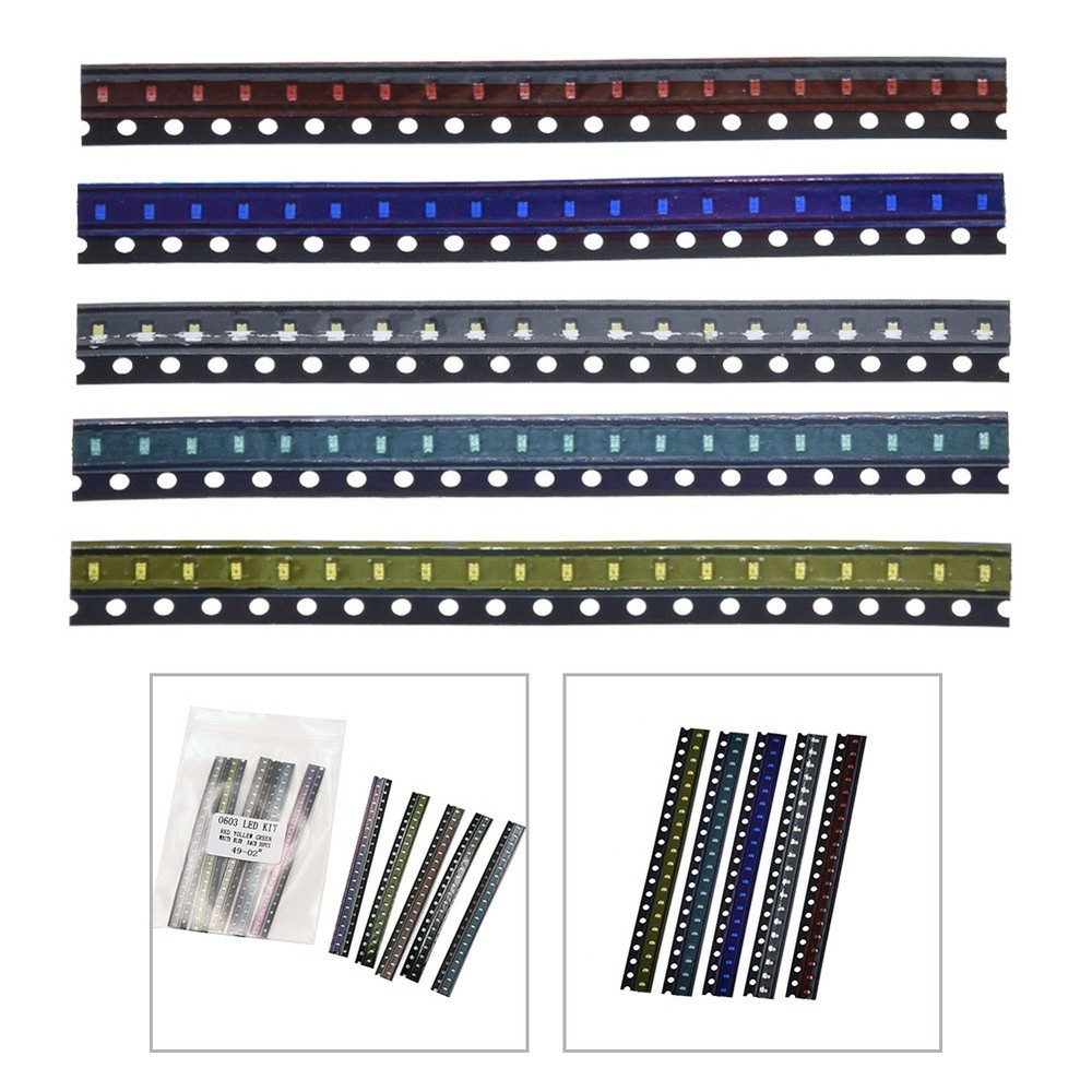 100pcs 5 Values 0603 LED Light Kit for Diverse Lighting Applications