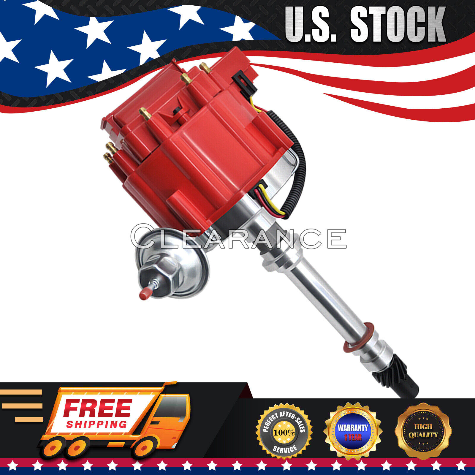Racing Chevy V8 HEI Distributor w/ 65K Volt High 9000RPM - 350 454 SBC BBC GM08